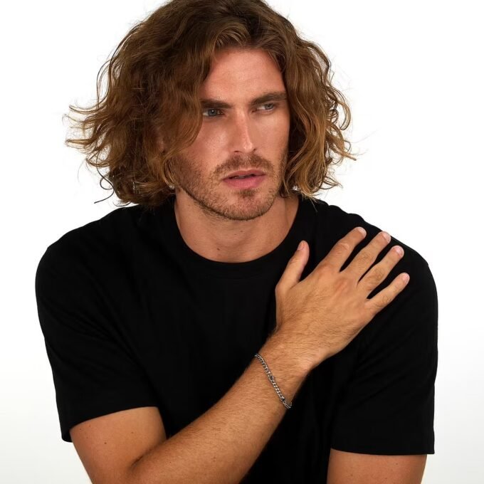 Bracelet Homme Sector Basic SZS129 - Élégance en Inoxydable avec Émail Noir