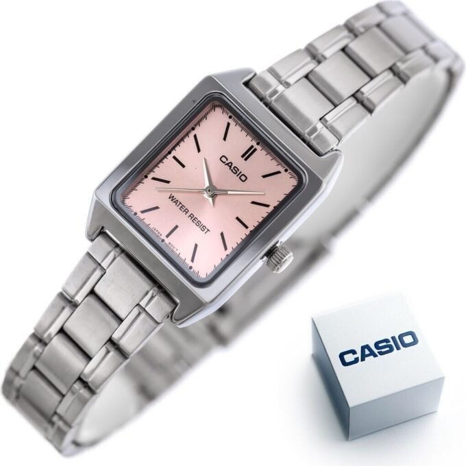 Montre CASIO Femme - LTP-V007D-4EUDF - Bracelet Gris En Acier Inoxydable - Résistante à l'eau - 12 Mois De Garantie