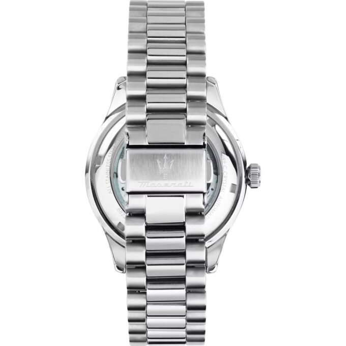 Montre Homme Maserati Sorpasso – R8823124002 – Automatique – Cadran 42 mm Bleu avec Cœur Ouvert – Bracelet Acier Argenté – Boucle Déployante – Verre Minéral – Étanchéité 100 Mètres (10 ATM) – Garantie 2 Ans – Design Sportif et Chic