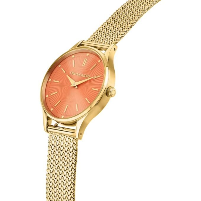 Montre Quartz Femme - Acier, Étanche 5 ATM, Affichage Analogique, Bracelet Acier, Cadran Orange - Réf. R2453152516