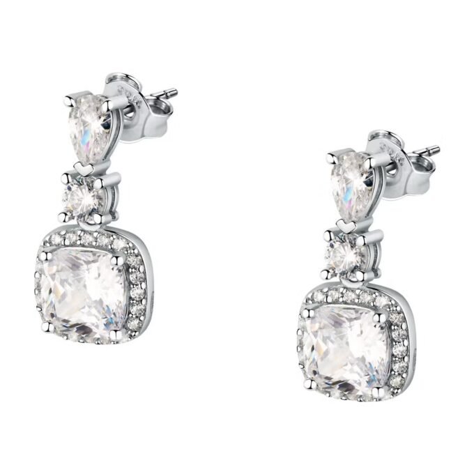 Boucles d’oreilles MORELLATO femme – Élégantes, design italien, acier inoxydable, finition brillante – Bijoux – Argenté – SAIW111