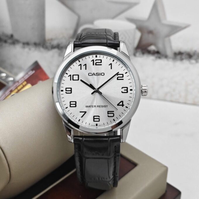 Montre Homme Casio - MTP-V001L-7BUDF - Bracelet en Cuir noir - Affichage analogique - Résistant à l'eau