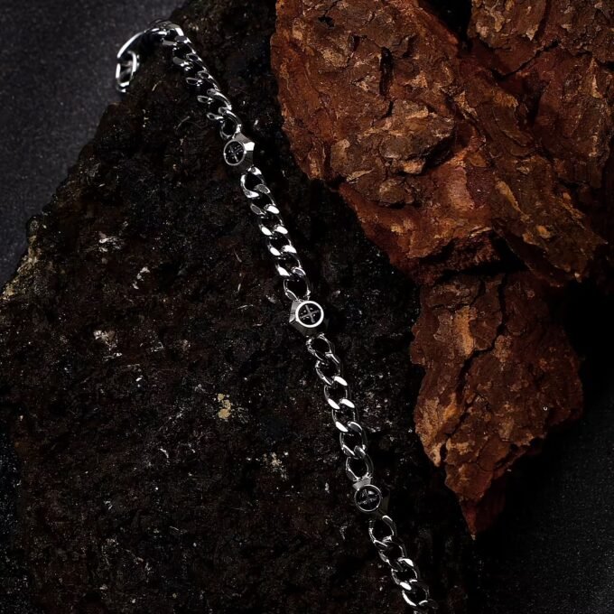 Bracelet Homme Sector Basic SZS129 - Élégance en Inoxydable avec Émail Noir