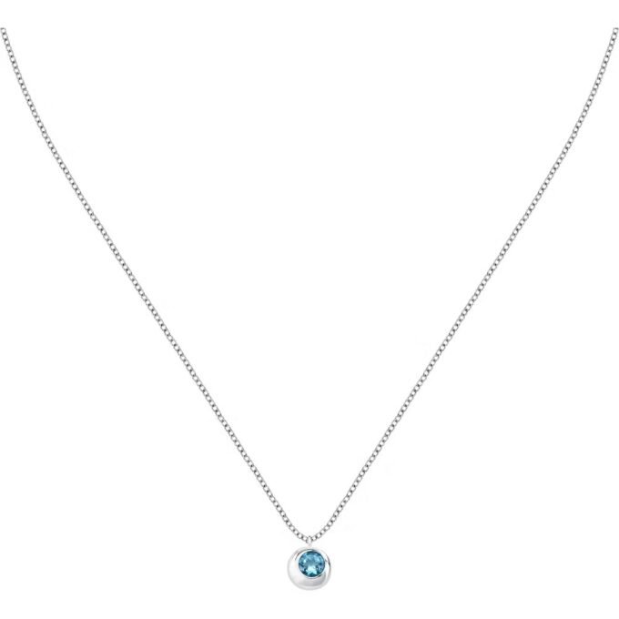 morellato saxn06 collier précieux en argent recyclé et pierre topaze blu pour femme