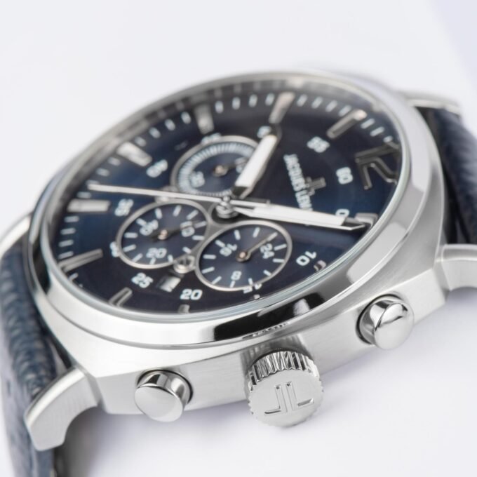 Montre Homme Jacques Lemans 1-1645Q - Élégance Sportive avec Cadran Bleu et Bracelet en Cuir