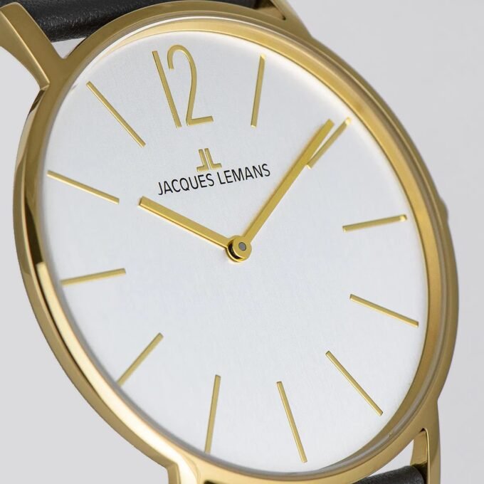 Montre Jacques Lemans - Élégante Montre à Quartz avec Cadran Argenté et Bracelet en Cuir pour Dames