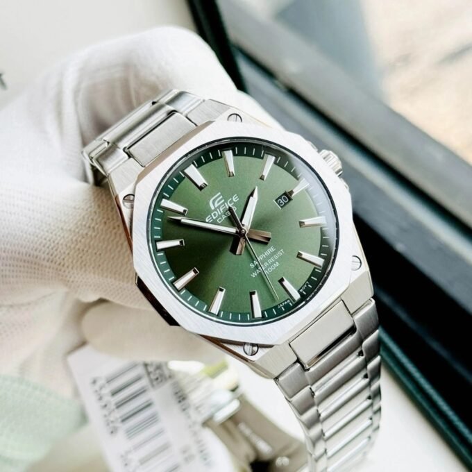 Montre Homme Casio Edifice - EFR-S108D-3AVUDF - Bracelet en Acier Inoxydable - Cadran Vert Sapphire - Affichage analogique - Résistant à l'eau