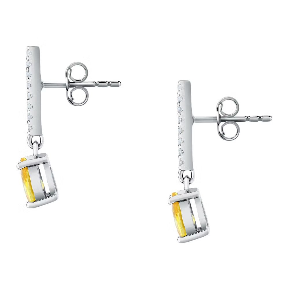 boucles d'oreilles femme morellato trésors saiw196 argent 925 avec pierre jaune fermoir papillon