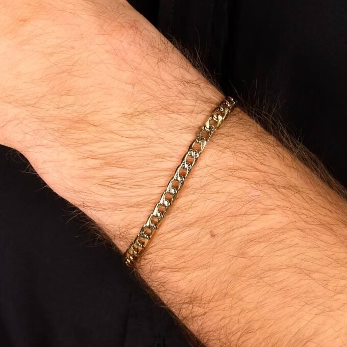 Bracelet Sector - Homme, Femme - Minimaliste, Quotidien, Chaîne - Acier - Doré - SZS154