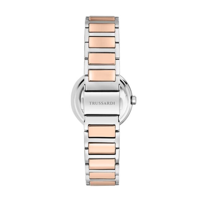 Montre Femme Quartz Ronde 32mm Acier Inoxydable Blanc - Trussardi - Bracelet 18mm Minéral - Référence R2453171505
