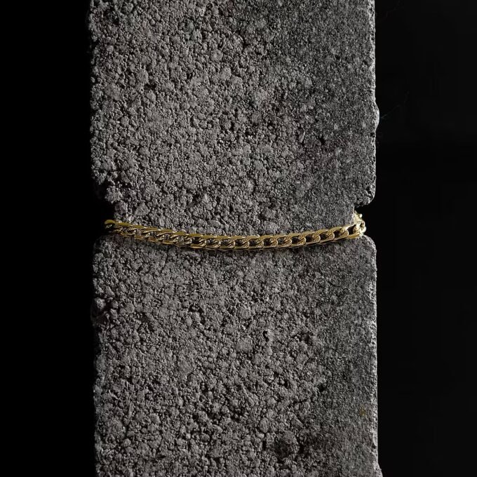 Bracelet Sector - Homme, Femme - Minimaliste, Quotidien, Chaîne - Acier - Doré - SZS154