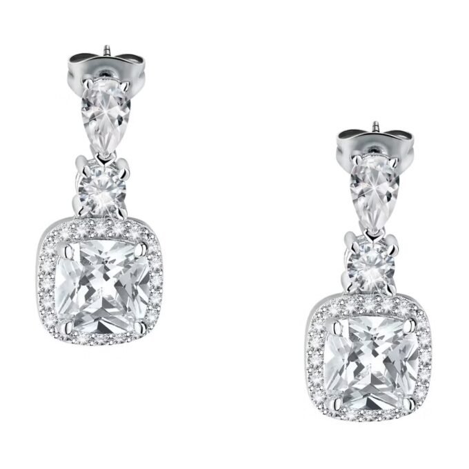 Boucles d’oreilles MORELLATO femme – Élégantes, design italien, acier inoxydable, finition brillante – Bijoux – Argenté – SAIW111