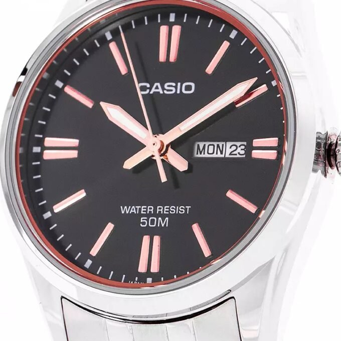 Montre Casio Homme - Bracelet Gris En Acier Inoxydable - Résistante À L'Eau - 12 Mois De Garantie - Mtp-1335D-1A2Vdf
