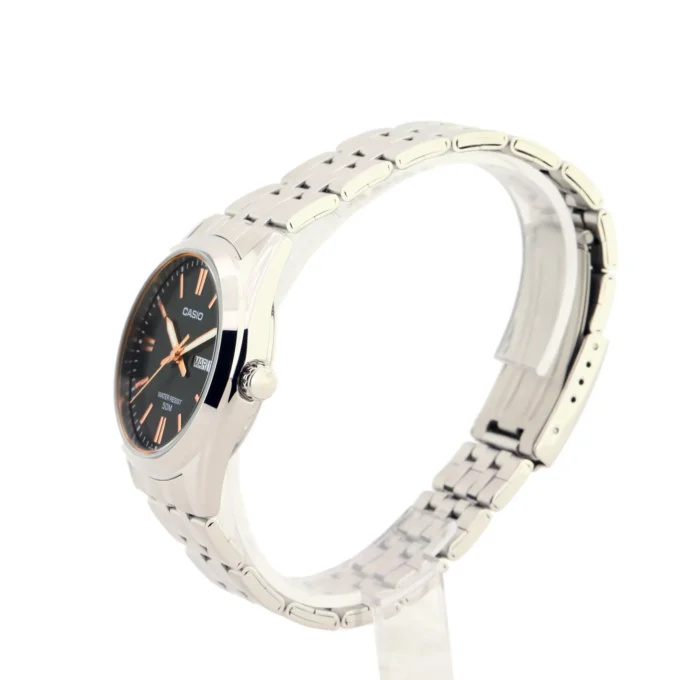 Montre Casio Homme - Bracelet Gris En Acier Inoxydable - Résistante À L'Eau - 12 Mois De Garantie - Mtp-1335D-1A2Vdf