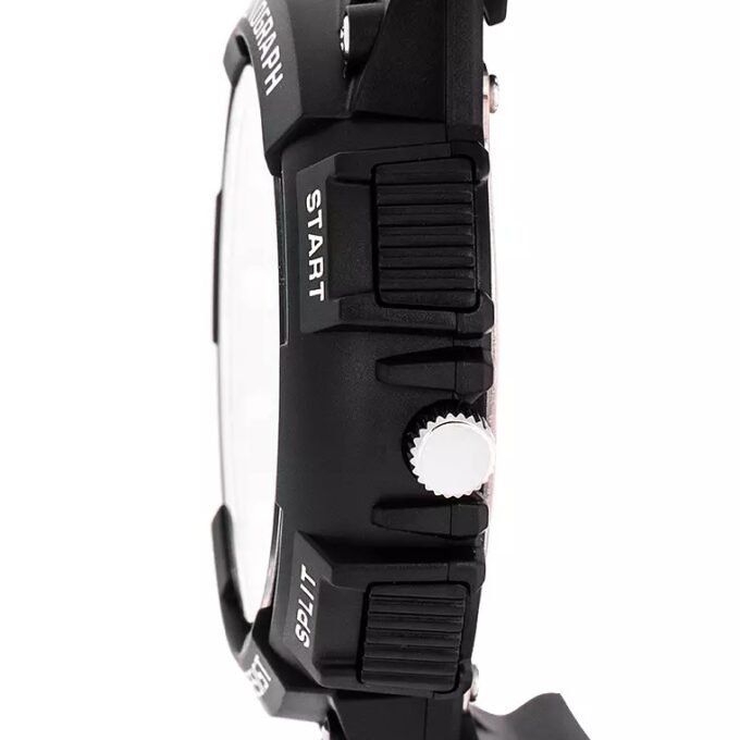 Montre Homme Casio - Chronographe Sport, Chronomètre 1s, Affichage Date, Précision ±20s/mois - Résine Noire et Bleue - MCW-200H-2AVDF