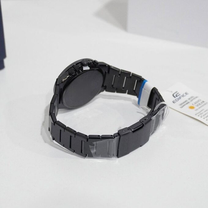 Montre Chronographe Solaire Casio EFS-S650DC-1ADF - Classique, Étanche 10 bar, Acier Inoxydable, Placage Ionique Noir - EFS-S650DC-1ADF