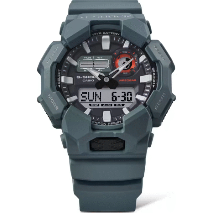 Montre Analogique-Digitale - G-SHOCK - Homme - Résistante aux Chocs, Étanche 200m, Batterie 10 Ans, Éco-Responsable - Résine Bio - Bleu - GA-010-2ADR