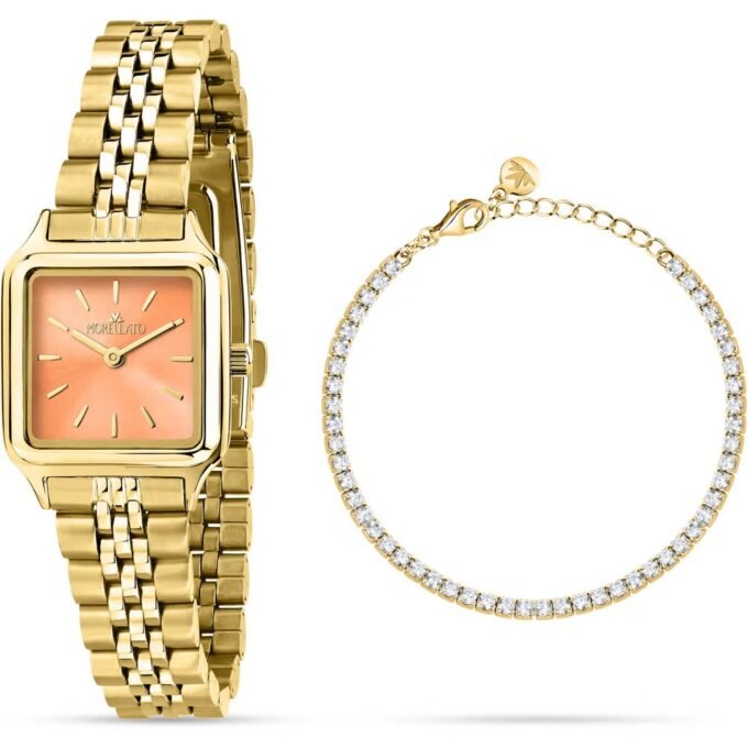 Montre femme Morellato Dafne acier inoxydable Doré, boîtier 31x24mm, verre minéral, bracelet acier, quartz, étanche 3 atm, boucle déployante, garantie 2 ans, réf. R0153175507