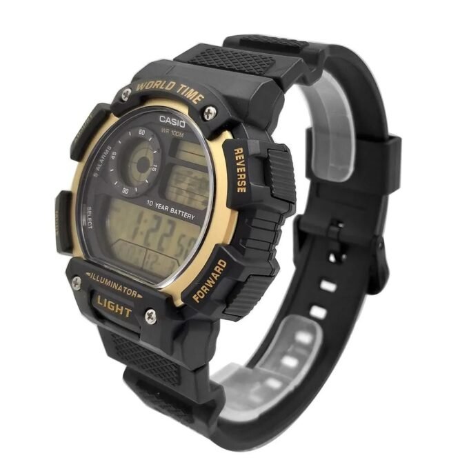 Montre CASIO Homme - AE-1400WH-9AVDF - Bracelet Noir En Résine - Résistante à l'eau - 12 Mois De Garantie