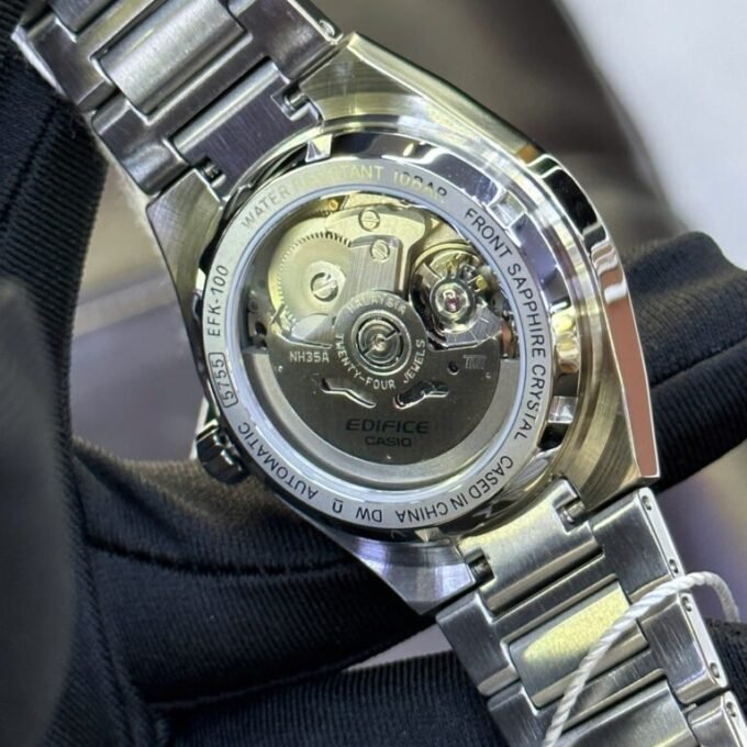 Montre Classique Automatique - EFK - Homme - 100m Résistance Eau, Résistant Magnétique, Verre Saphir, 40h Réserve - Acier Inox - Argent - EFK-100D-3ADR