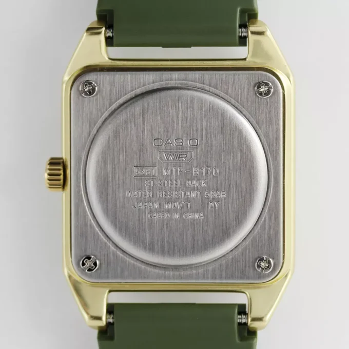 Montre homme Casio - Analogique, Résine, Aluminium, Verre minéral, Précision ±20s/mois, Étanche 50m, Autonomie 3 ans - Vert - MTP-B170-3EVDF