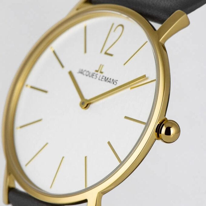 Montre Jacques Lemans - Élégante Montre à Quartz avec Cadran Argenté et Bracelet en Cuir pour Dames