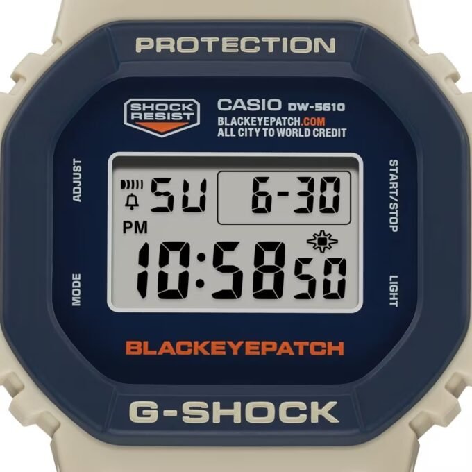 Montre Classique Homme - Casio G-Shock DW-5610BEP-2DR - Résistante aux chocs, Étanche 200m, Bracelet Résine, Bleu - Boutique Aïwatch