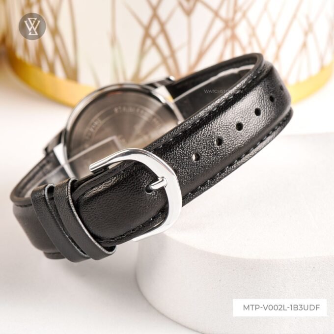 Montre Homme Casio - MTP-V002L-1B3UDF - Bracelet en Cuir Noir - Affichage analogique - Résistant à l'eau