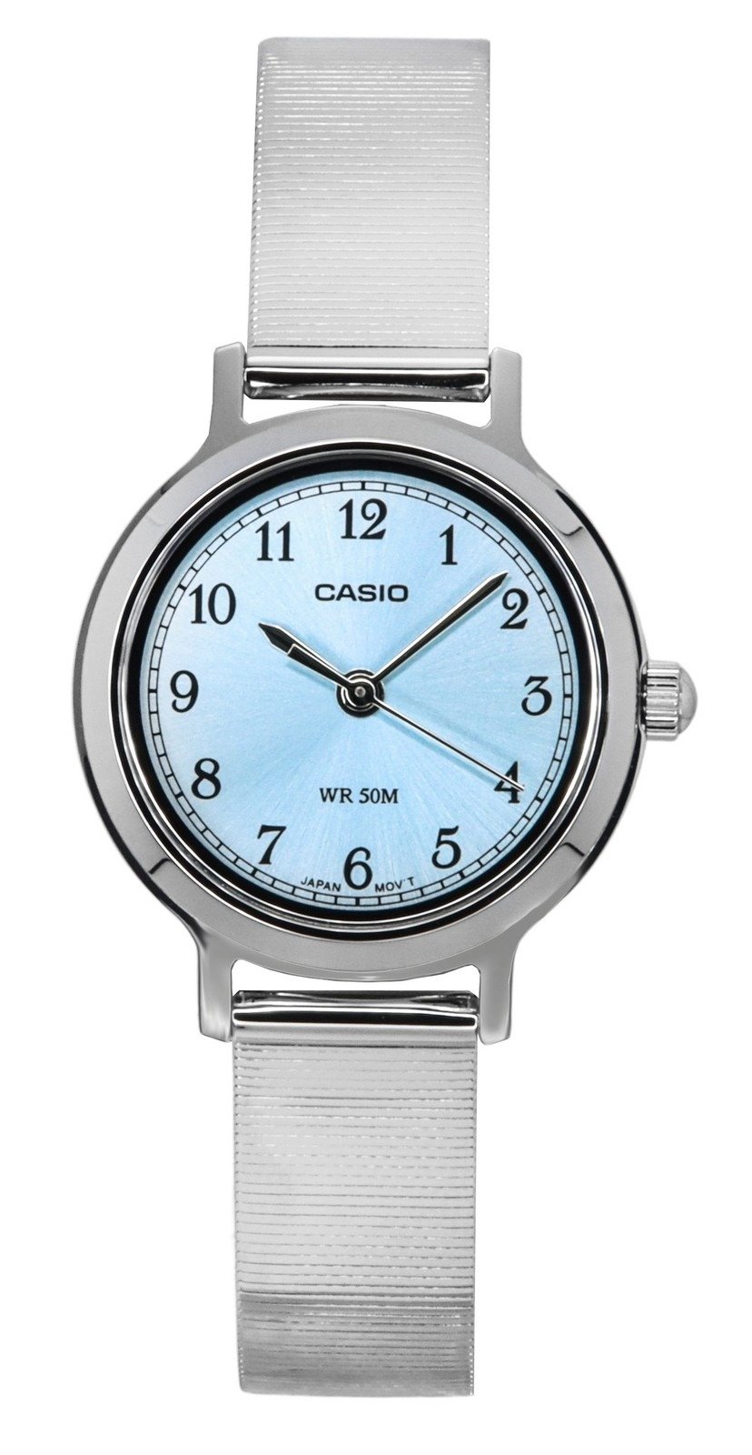 montre femme casio ltp b170d 2bvdf – acier inoxydable, bracelet maille, verre minéral, étanche 50m, précision ±20s/mois – bleu