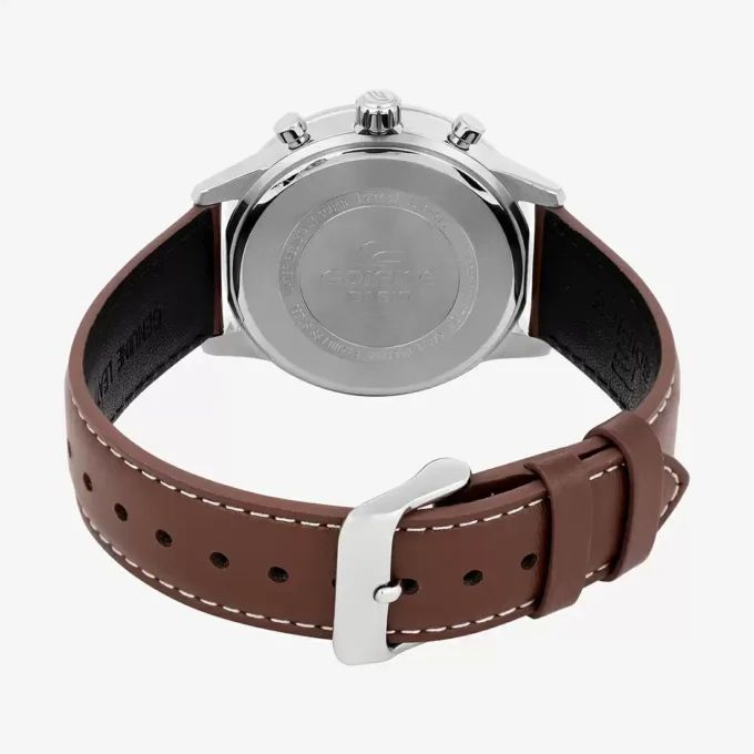 Montre Homme Casio Edifice – Quartz, Cadran Crème, Boîtier 40,5mm, Bracelet Cuir Beige - EFR-575L-7ADF