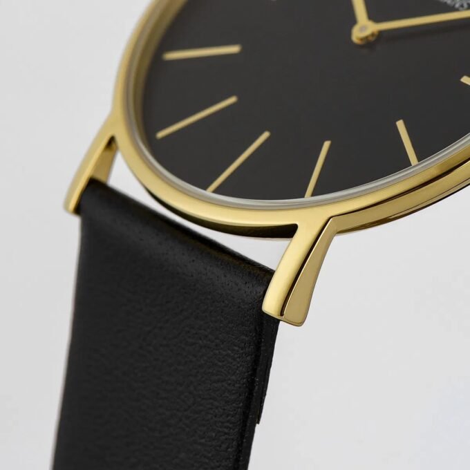 Montre Jacques Lemans 1-2030.1D - Élégante Montre à Quartz pour Hommes avec Cadran Noir et Bracelet en Cuir