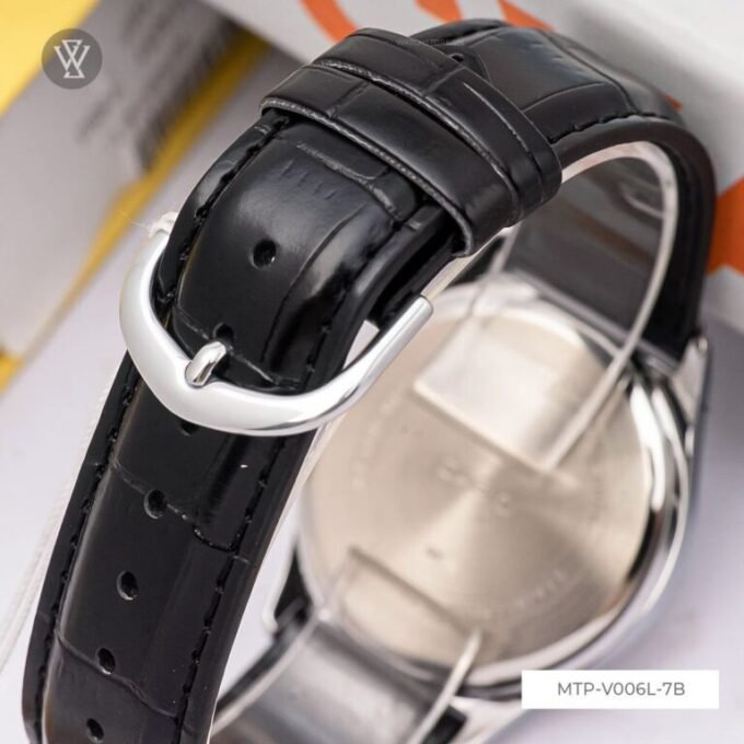Montre Casio Homme - MTP-V006L-7BUDF - Bracelet en cuir noir - Affichage analogique - Résistant à l'eau