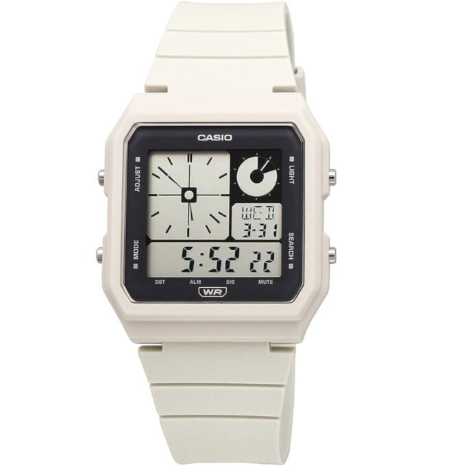 montre classique casio lf 20w 8adf design Élégant, bracelet résistant, mouvement précis blanc