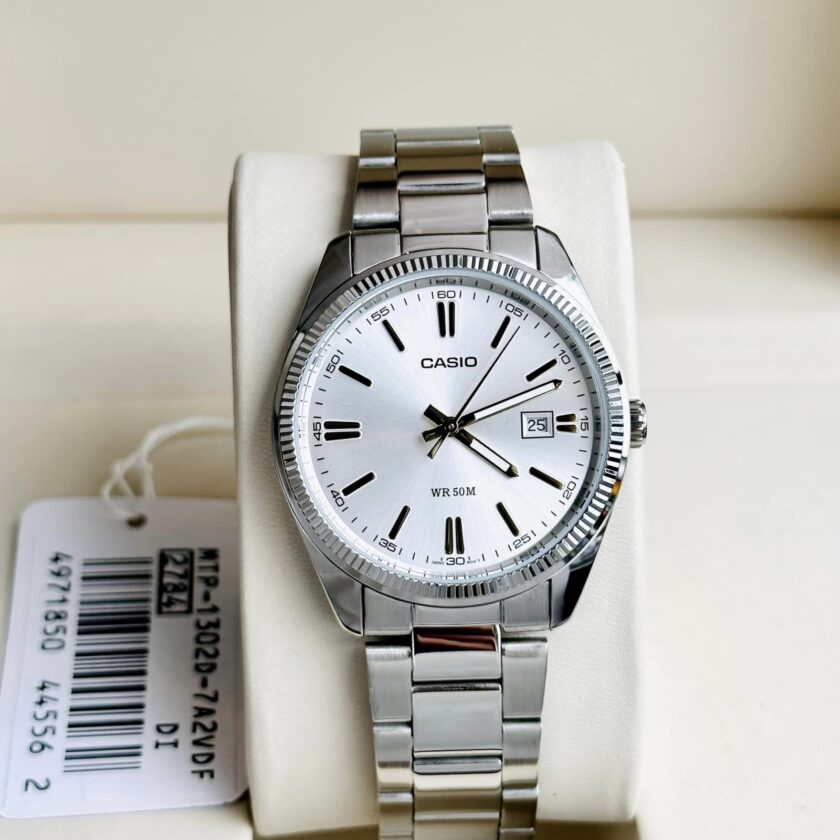 montre homme casio mtp 1302d 7a1vdf bracelet en acier inoxydable affichage analogique résistant à l'eau