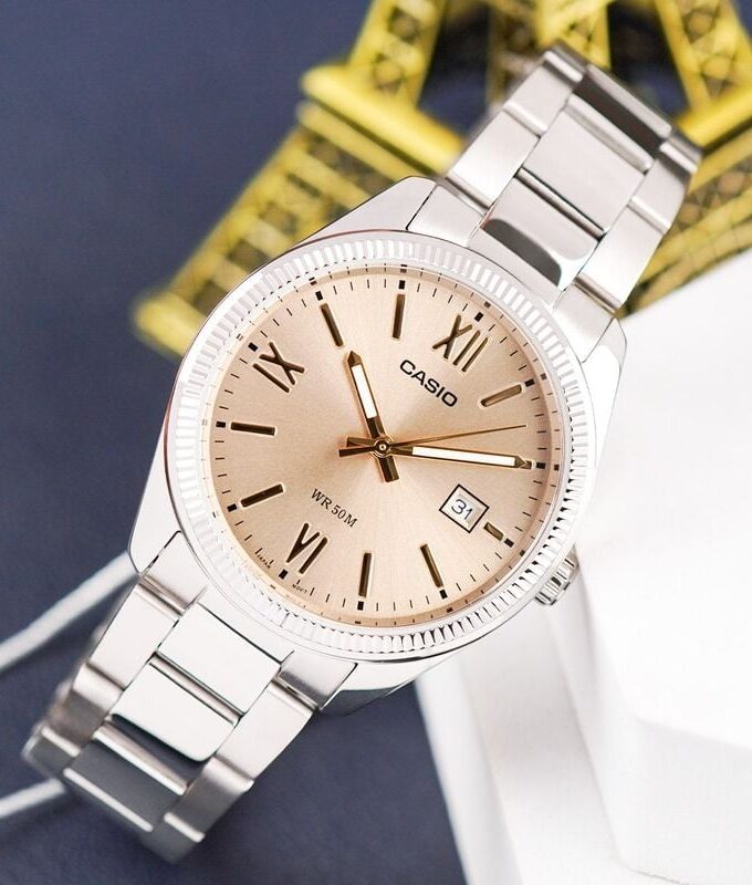 montre classique homme casio mtp 1302dd 9avdf – acier inoxydable, bracelet métal, cadran doré, Étanche – boutique aïwatch