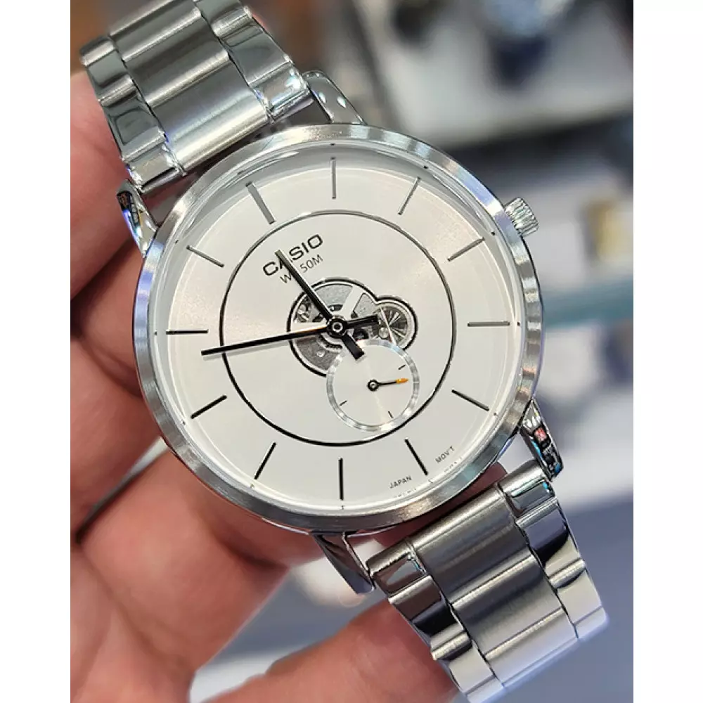 montre homme casio mtp b130d 7avdf bracelet en acier inoxydable affichage analogique résistant à l'eau
