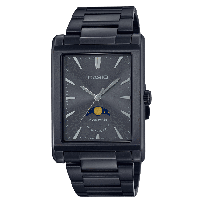 montre homme casio mtp m105b 1avdf bracelet en acier inoxydable noir affichage analogique résistant à l'eau