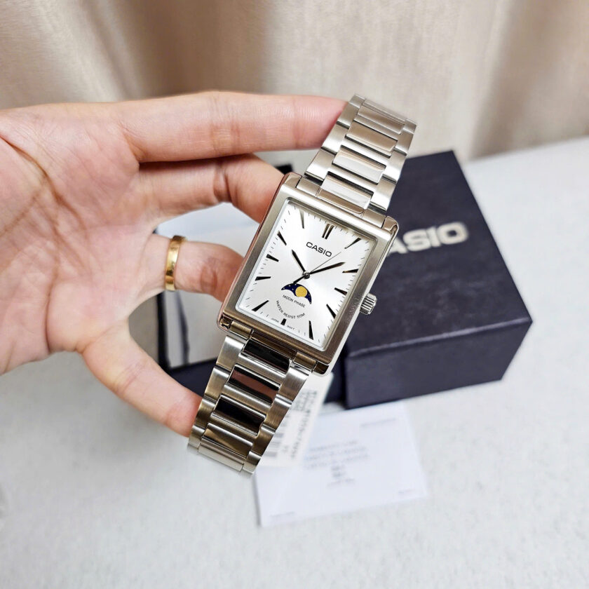 montre homme casio mtp m105d 7avdf bracelet en acier inoxydable affichage analogique résistant à l'eau