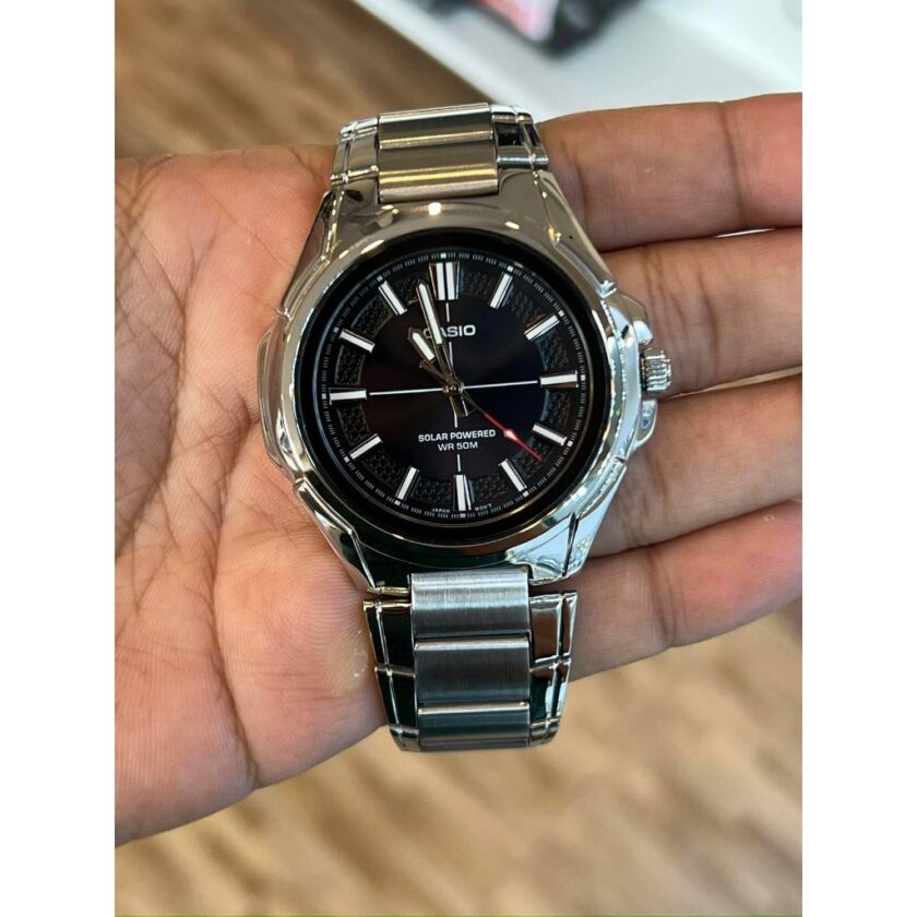 montre classique casio homme design Élégant, bracelet acier inoxydable, résistance à leau, mouvement quartz acier argent référence mtp rs100d 1avdf