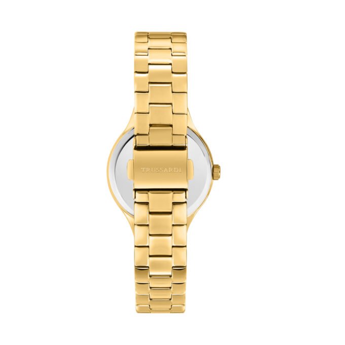 Montre Femme Trussardi T-Essenza Quartz Acier Bracelet Acier Fermoir Caché Cadran Beige 32mm Verre Minéral Étanche 5ATM Réf. R2453172501