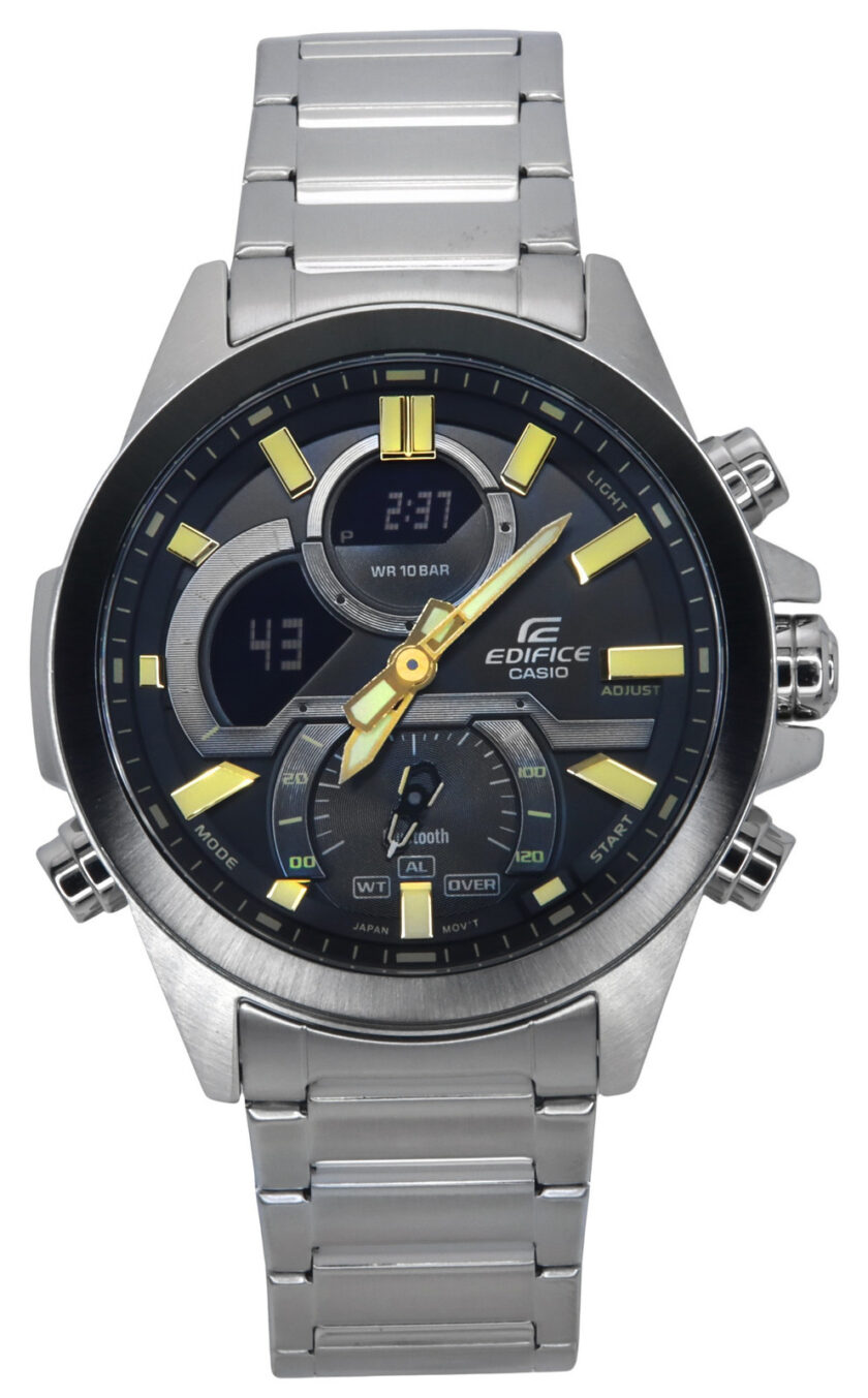 montre casio edifice homme chronographe, acier inoxydable, Étanche 100m, design sport ecb 30db 1a9df gris