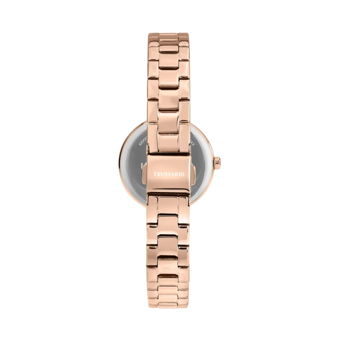 Montre Femme Trussardi Loud 30 mm - Acier Inoxydable Or Rose, Verre Minéral, Bracelet Métal, Quartz, Etanche 50 mètres – Réf. R2453164506
