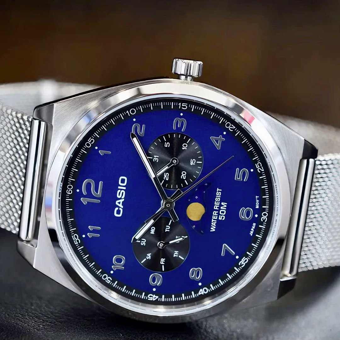 montre homme casio mtp m300m 2avdf bracelet en acier inoxydable affichage analogique résistant à l'eau
