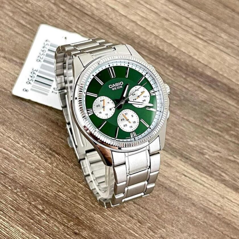 montre homme casio mtp 1375d 3avdf bracelet en acier inoxydable affichage analogique résistant à l'eau